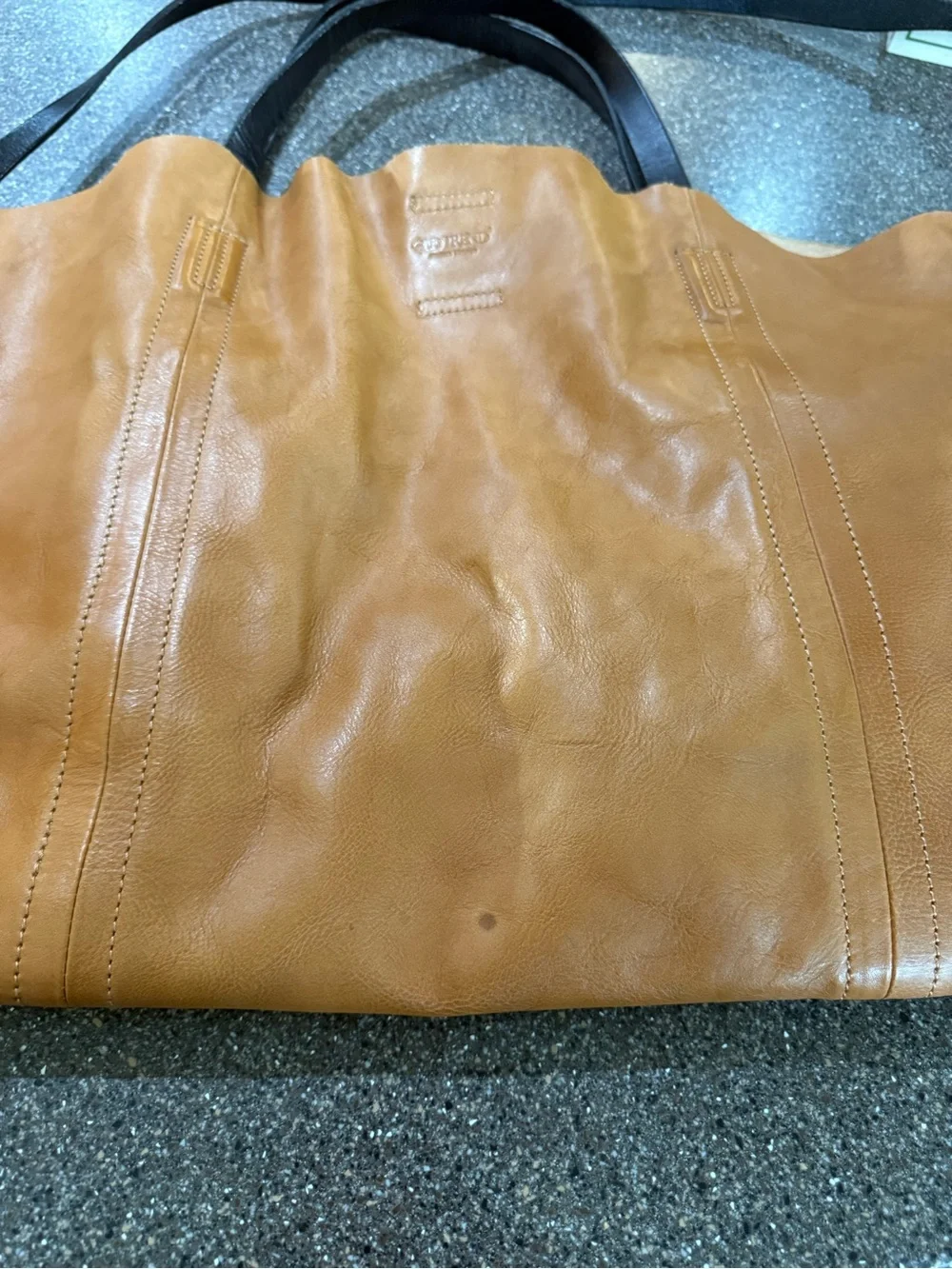 Old Trend Everyday Brown Leather Shoulder Bag with Black Straps